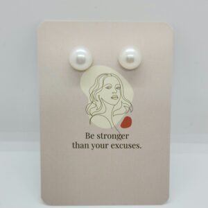 Freshwater pearl button shape stud earring