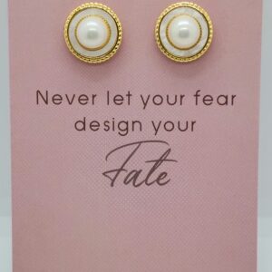 Hat shape stud earring with real FWP