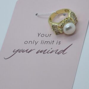 gold plated freshwater pearl with zirconia stones