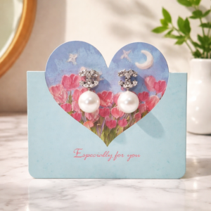 White Edison pearl dangle earring