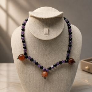 Refined mixed gemstones necklace